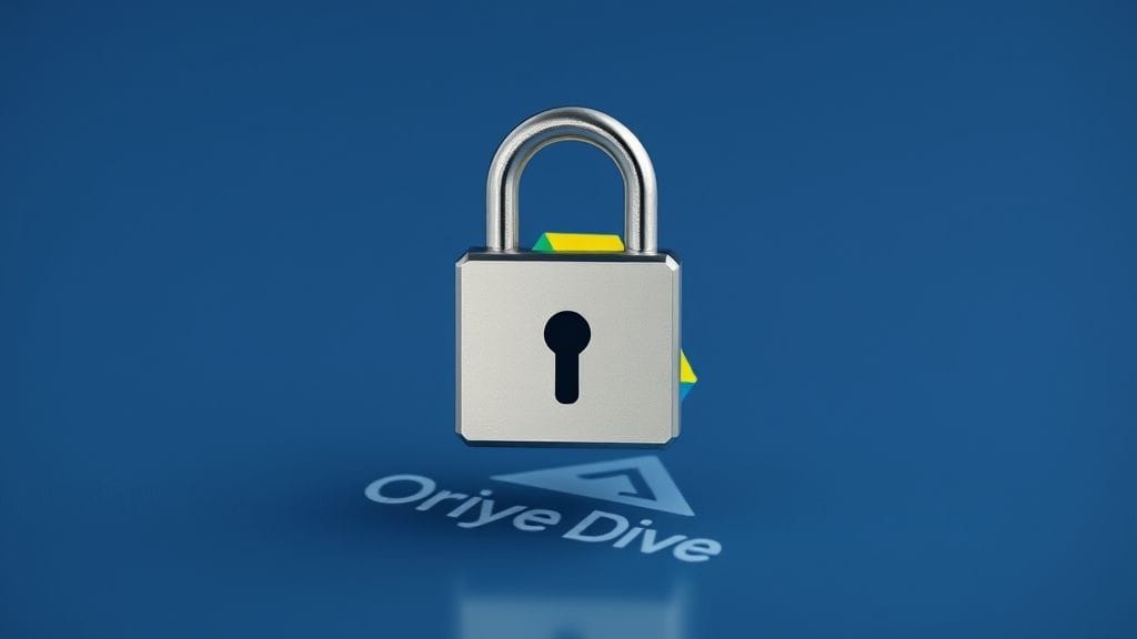 مفتاح تشفير يعلو شعار Google Drive للدلالة على حماية الملفات