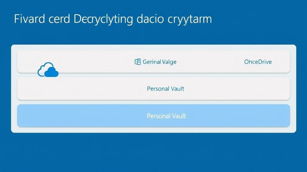 مخطط طبقات التشفير في OneDrive مع إبراز Personal Vault