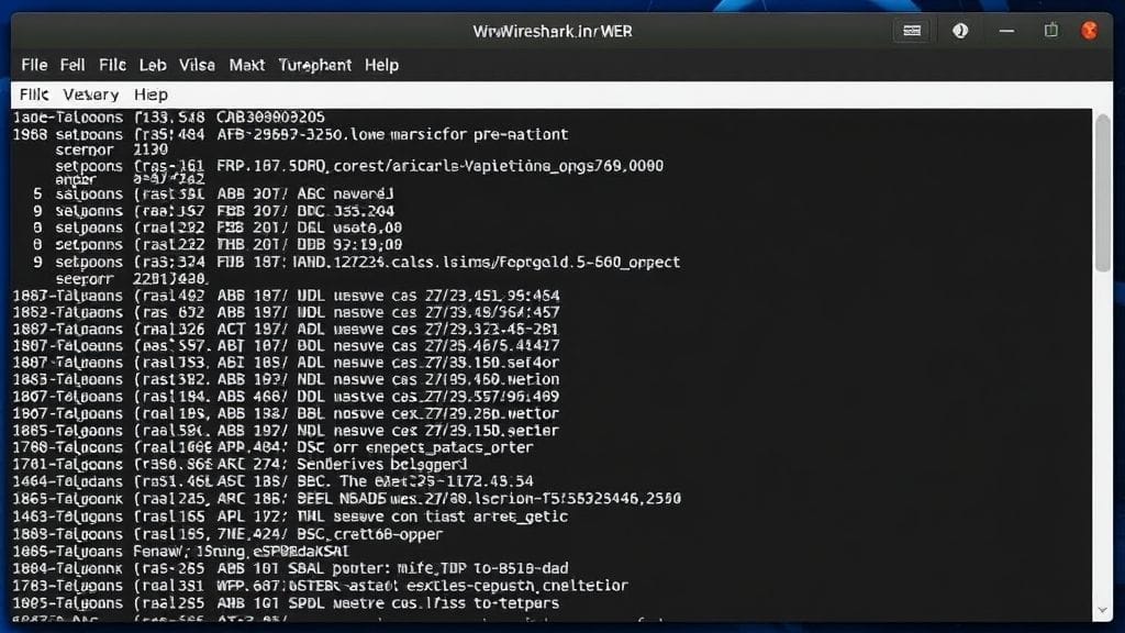نافذة Wireshark تكشف حركة حزم الشبكة لتحليل اختراق صامت