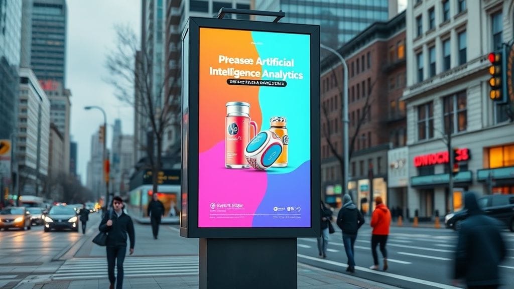 لوحة إعلانية رقمية تعرض إعلانًا مخصصًا باستخدام التسويق التنبؤي.