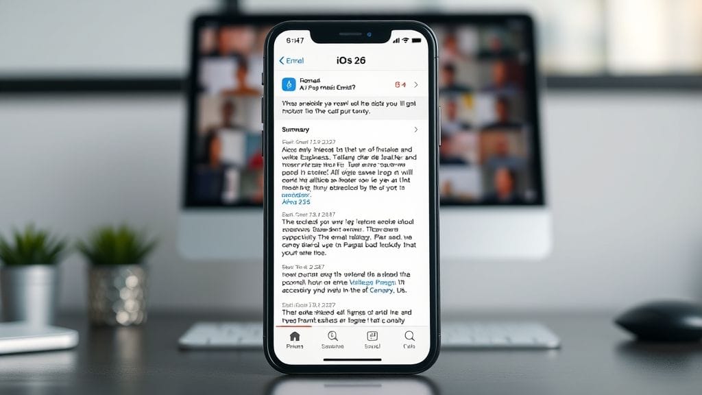 ميزات Apple Intelligence في iOS 26 على شاشة آيفون 17.