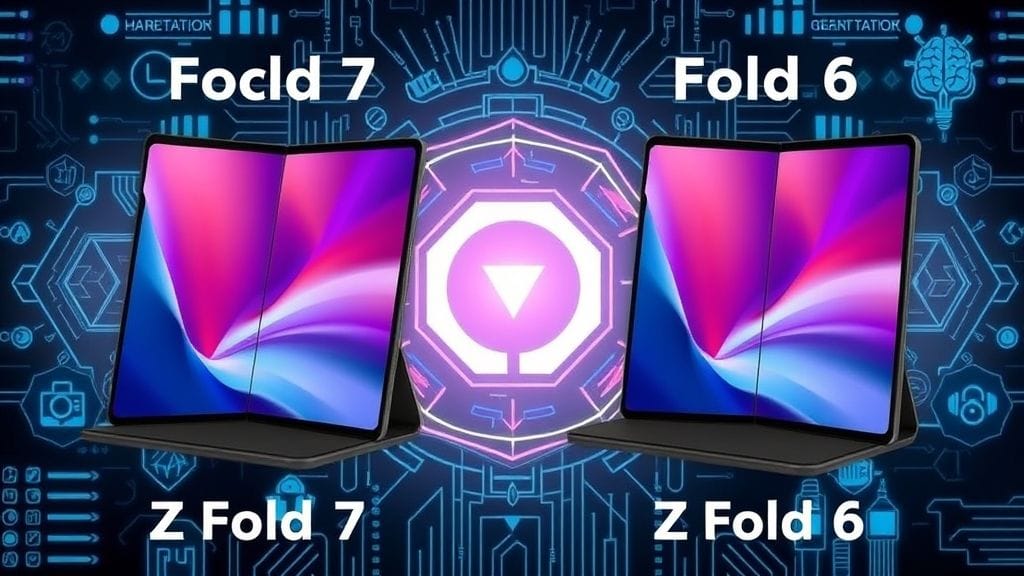 مقارنة بين هاتفي سامسونج جالاكسي Z Fold 7 وZ Fold 6 في التصميم والحجم.