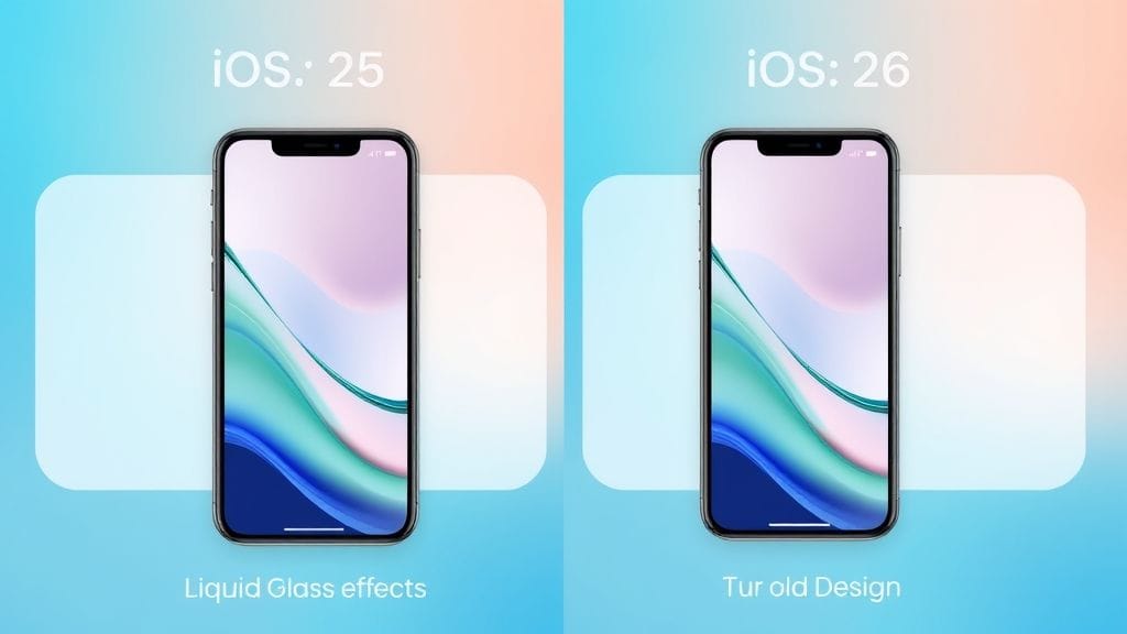 مقارنة ميزات iOS 26 مقابل iOS 25